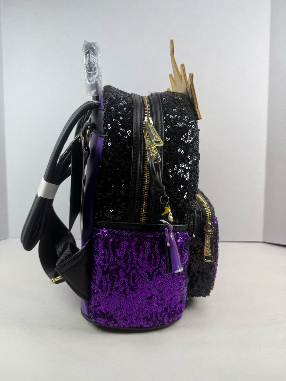 Loungefly Evil Queen Sequin Mini Backpack, Wallet, and Charm - Exclusive HTF - Picture 5 of 8